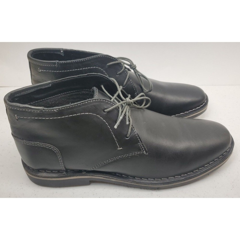 Steve Madden Men's Harken Leather Chukka Boots Size 9.5 M‎ Black EUC w/Box!